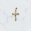 10K YG Cross Pendant / 1.36gr / 1.1in / With White Zircons