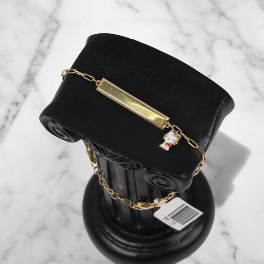 14K YG Baby Name Plate HK Bracelet / 3gr / 1.8mm / 7in /