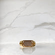 18K Yellow Gold Hexagon Ring With Zircons / 5.3gr / Size 10