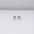 14K WG Lab Diamond Square Luxury Solitaire Stud Earrings / 1.1gr / 5mm / 1 CTTW Lab VS / E-F