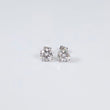 14K WG Lab Diamond Solitaire Round Stud Earrings / 2.20gr / 7mm / 3.09Ct Lab / VS / F