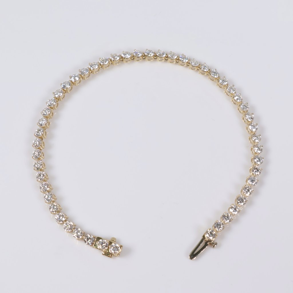 14K YG Lab Diamond Tennis Bracelet / 6.4gr / 3.5mm / 7in / 5.74Ct Lab / VS / F