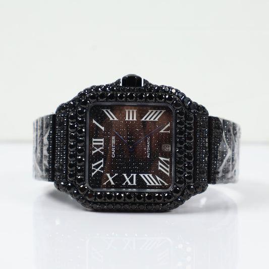 Cartier Santos Original Black Sapphires Watch / 40mm /