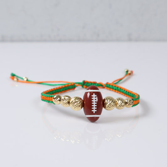 18K YG American Football Adjustable Bracelet Tejido / 1.54gr / 7mm / 6mm / 5mm / 3mm /