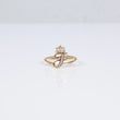 14K YG Letter J Ring / 1.41gr / Sz 7.5 / White Zircons