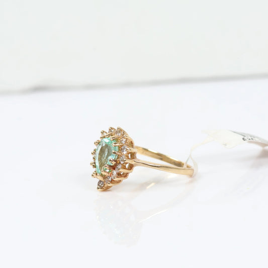 14K Yellow Gold Diamond Luxury Ring Ct Dia/Amathyst / 4gr / Size 6.5