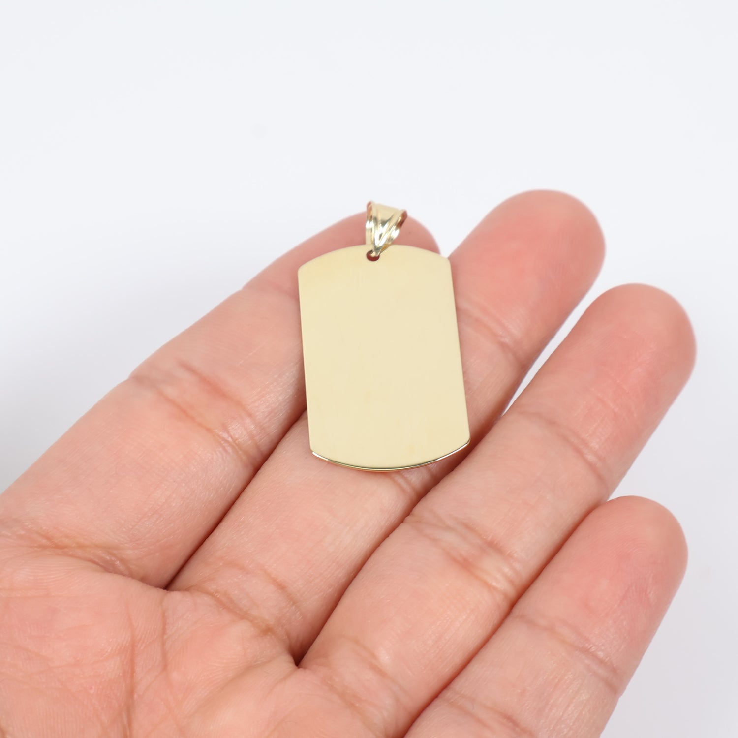 14K YG Military Plate Pendant / 3.9gr / 1.2in /