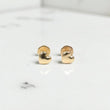 18K YG Heart Stud Earrings / 0.49gr / 6mm /