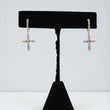 14K WG Diamond Cross Hoop Earrings / 2.27gr /  / D-0.40Ct