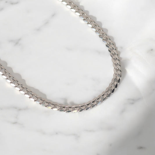 14K WG American Cuban Link Chain / 23.41gr / 5.5mm / 20in /