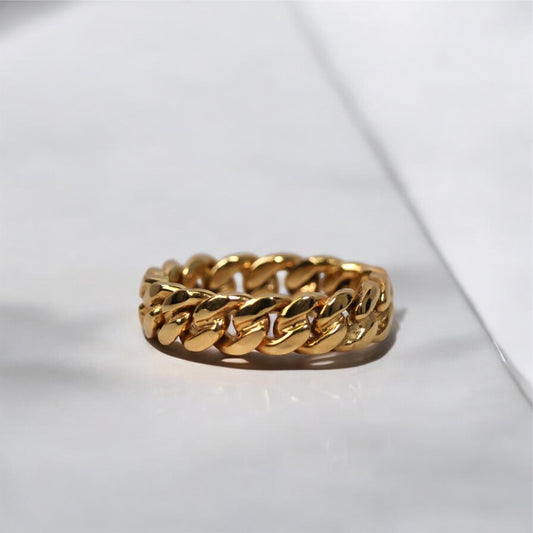 Ring Cuban Links Ring 10K YG Size Sz 7 1/2 Weight 5.4