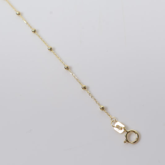 14K YG Bead And Center Link Bracelet / 1gr / 0.8mm / 7.5in /