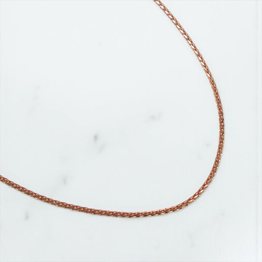 14K RG Wheat Spike Link Chain / 8.8gr / 2mm / 18in /
