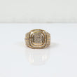 10K YG Diamond Luxury Square Rings / 17gr / Sz 13 / Wt Dia