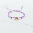 18K 3 Tone Heart-Smooth Balls Bracelet Tejido / 1.11gr / Adjustable /