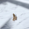 18K Yellow Gold Letter N Italics Pendant With Zircons / 0.56gr / 0.5in