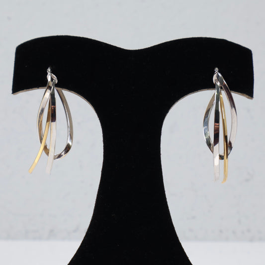 14K Yellow - White Gold Luxury Stud Earrings / 5.2gr