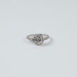14K WG Diamond Round Luxury Duo Engagement Ring / 4.4gr / Sz 4 / 1Ct Dia