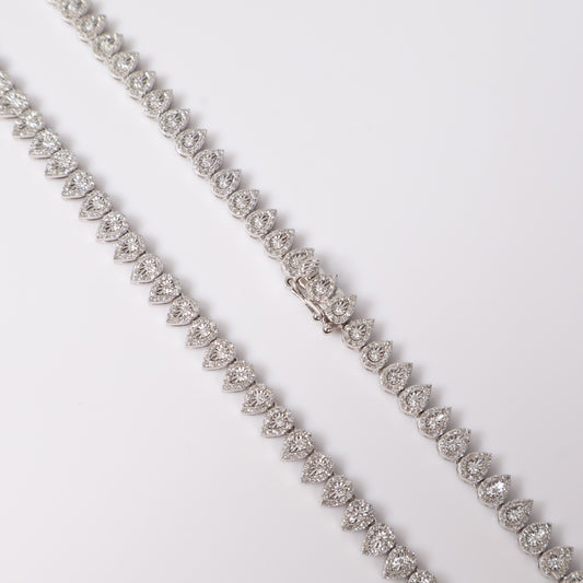 10K WG Diamond Luxury Pear Style Chain / 23.9gr / 5.6mm / 17in / D-3.85Ct