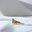 18K Yellow Gold Crown 15S Ring With Zircons / 3.3gr / Size 7