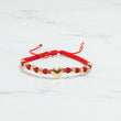 18K YG Heart-Diamond Cut Balls  Bracelet Tejido / 1.65gr / Adjustable /