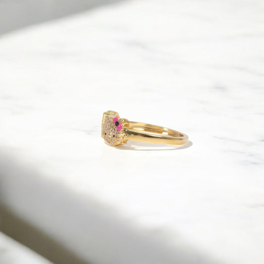 10K YG Diamond HK - Letter Y Rings / 2.5gr / Sz 6.5 / 0.14Wt Dia