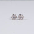 14K WG Lab Diamond Flower Stud Earrings / 1.65gr / 8mm / 1 CTTW Lab VS / E-F