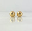 18K Yellow Gold Smooth Ball Stud Earrings / 0.85gr / 7mm