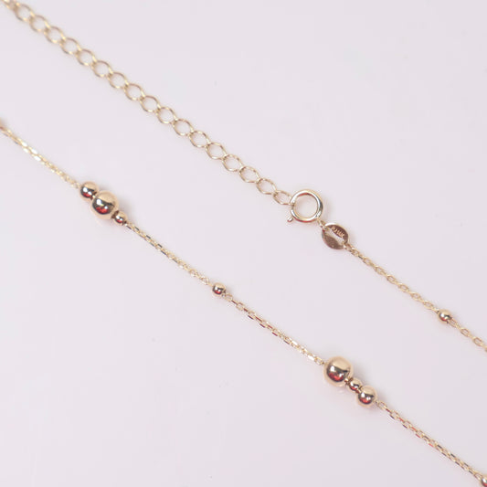 14K YG Smooth Balls Chain / 4.1gr / 1mm / 18in /
