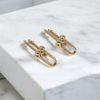 14K YG Fany Stud Earrings / 4gr / 1in /