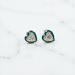 14K WG Diamond Heart Stud Earrings / 3gr / 8mm / D-0.40Ct