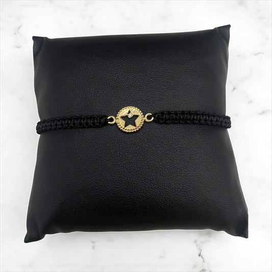 18K Yellow Gold Tejida Start Adjustable Bracelet With Zircons / 0.73gr