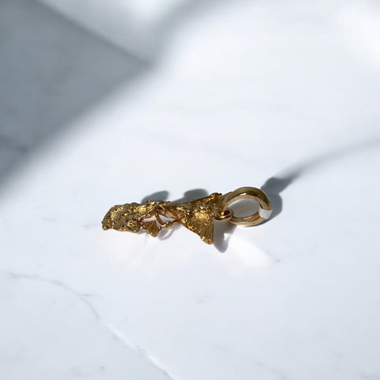 18K Yellow Gold Archangel Saint Michael Pendant / 2.42gr / 1in