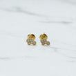 14K Yellow Gold Diamond Cross Stud Earrings 0.25Ct Dia / 1.27gr / 7mm