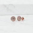 10K RG Reverse Diamond Luxury Stud Earrings / 2.67gr / 9mm / 1.29Wt Dia