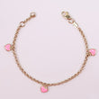 14K YG Pink Little Hearts Bracelet / 2.5gr / 2mm / 6in /