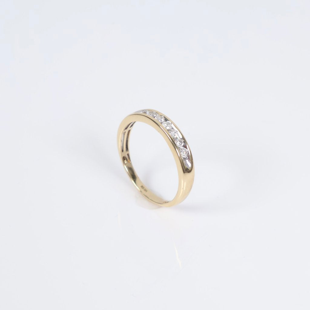 14K YG Diamond Band Engagement Ring / 3gr / Sz 10 1/4 / 0.50Ct Dia