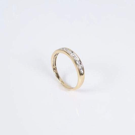 14K YG Diamond Band Engagement Ring / 3gr / Sz 10 1/4 / 0.50Ct Dia