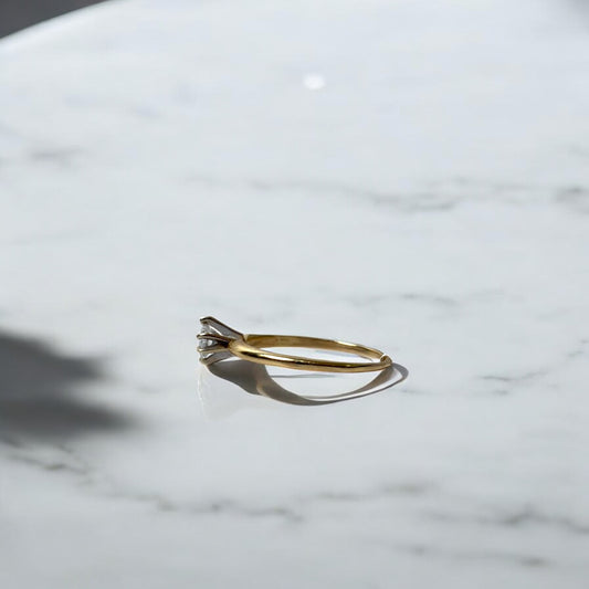 14K Yellow Gold Diamond Marquise Cut Engagement Ring Ct Dia / 1.6gr / Size 10