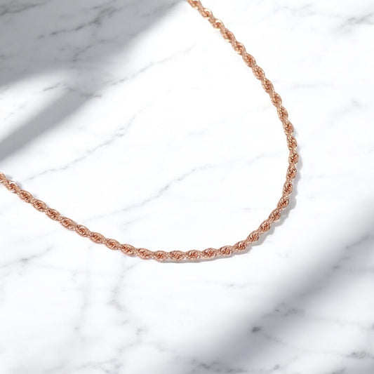 14K RG Rope Chain / 6.1gr / 1.8mm / 16in /
