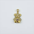 10K Yellow Gold Diamond Bear-Heart Lilac Pendant 1.05Ct Dia / 3.84gr / 1.3in
