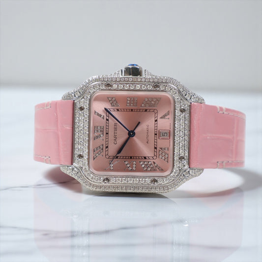 Cartier Santos Pink Bustdown XL Watch