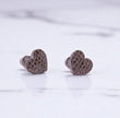 14K White Gold Diamond Heart Stud Earrings 0.85Ct / 3.1gr