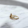 18K Yellow Gold Flower  Ring With Zircons / 2.1gr / Size 7.5