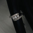 Two Lines Engagement Ring 14K White Gold Diamond Round / 3.1gr / Size 6.5