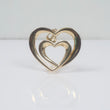 14K YG Double Heart Pendant / 7.3gr / 1.7in /