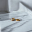 18K Yellow Gold Luxury Hoop Earrings / 0.64gr / 0.4in