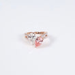 14K RG Lab Diamond Double Pear Cut Engagement Ring / 2.82gr / Sz 6.5 / 3.56Ct Lab / VS / F