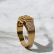 10K YG Luxury Square Ring / 6.2Gr / Sz 11 1/2