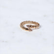 14K RG Snake Rings / 4gr / Sz 8 / White Zircons